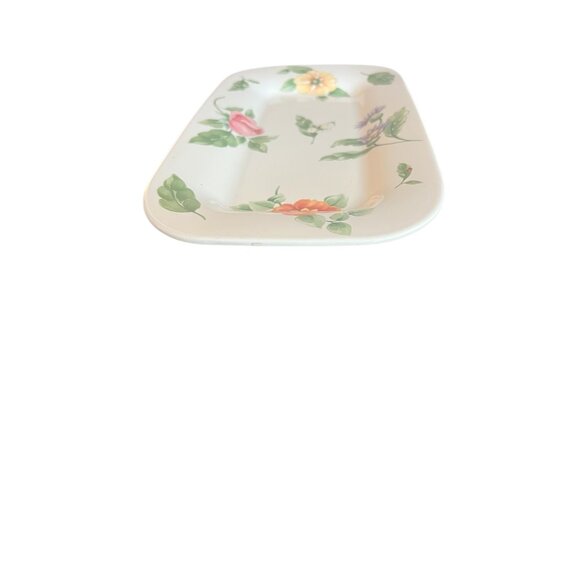 Pfaltzgraff Dahlia Collection Rectangular Ceramic Serving Tray 13"x6.5" Made USA - Picture 6 of 8